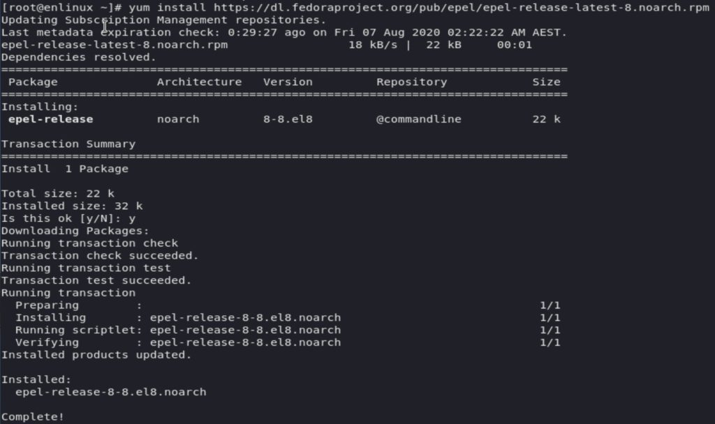 epel release for rhel 8